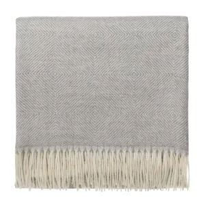 Alanga Alpaca Blanket [Light grey & Off-white]