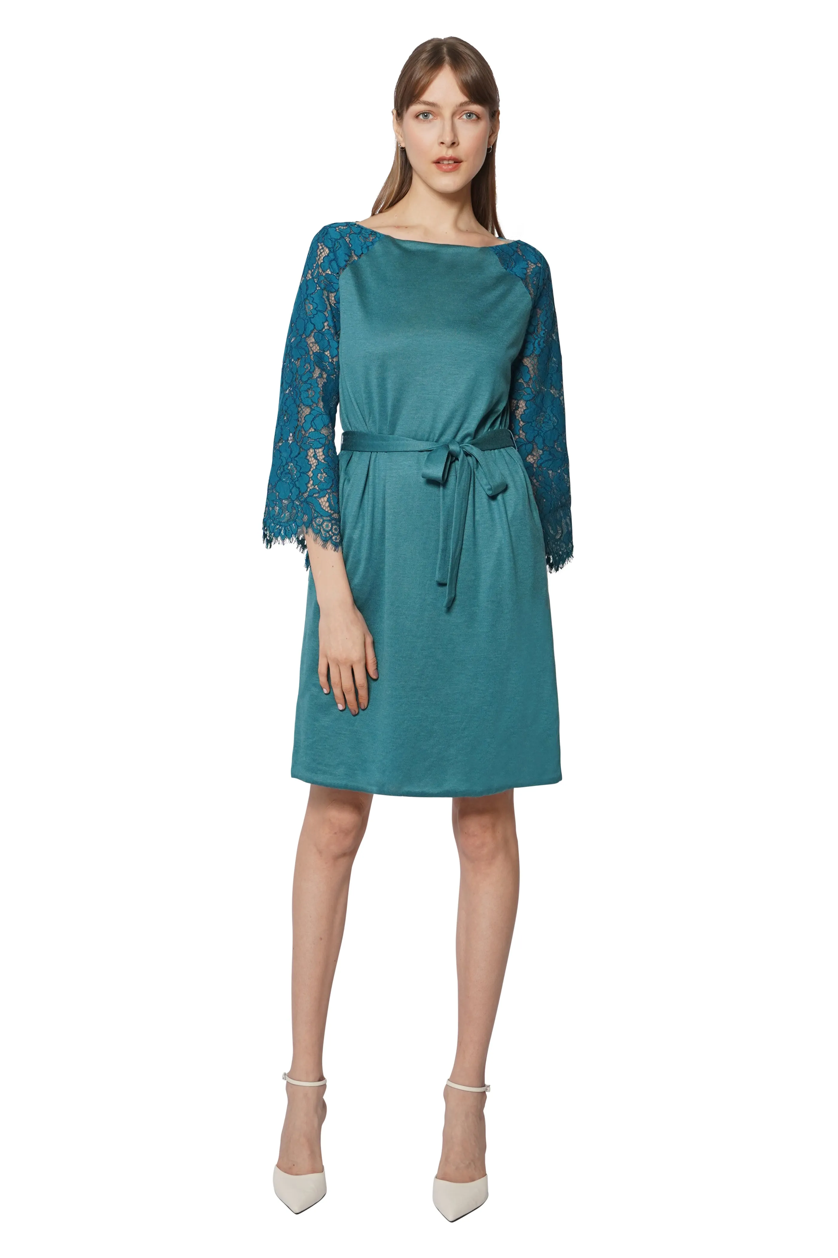 Amma Lace Jersey Dress