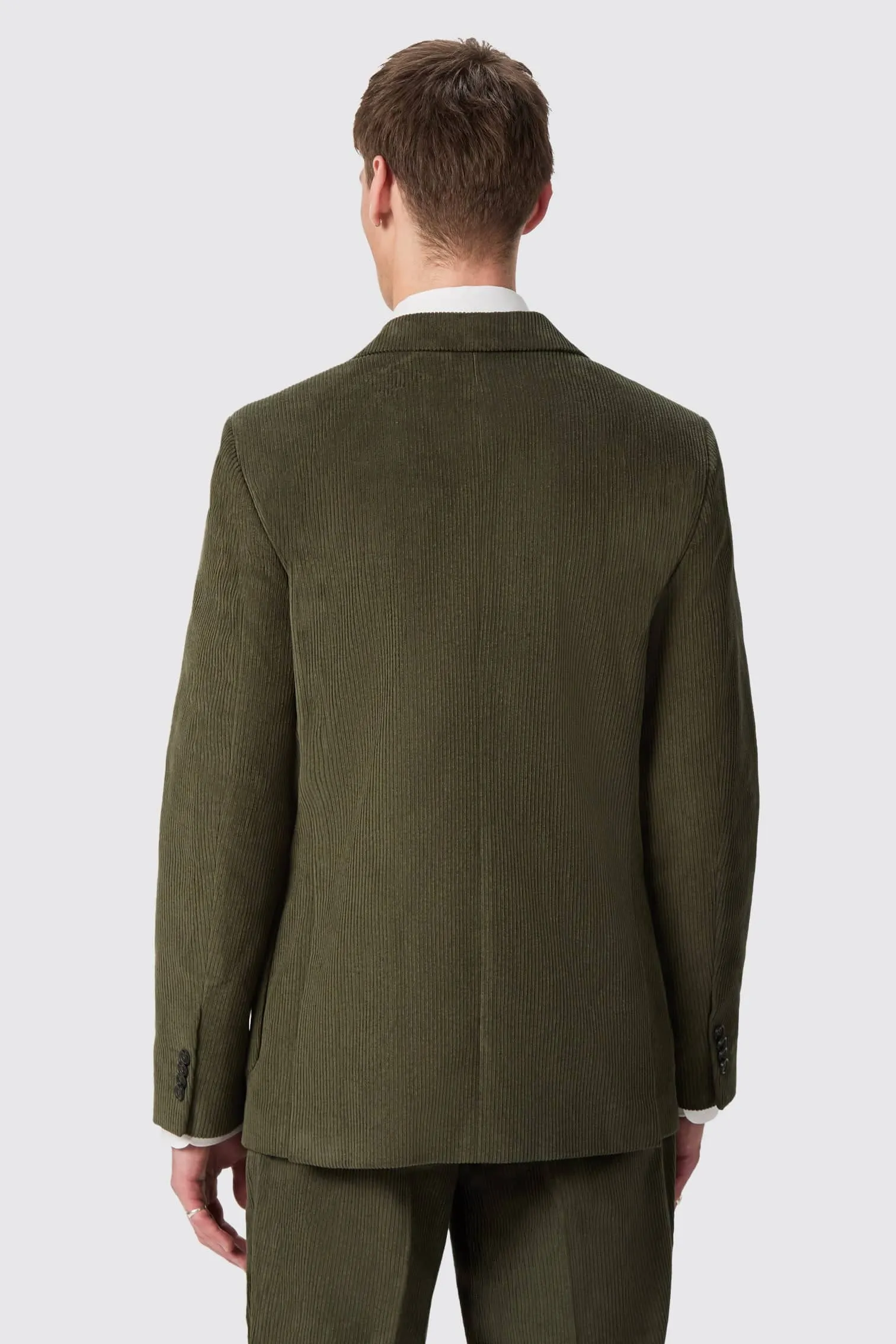 Brisbane Slim Fit Green Corduroy Double Breasted Suit