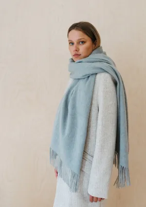 Cashmere Blanket Scarf in Light Grey Melange