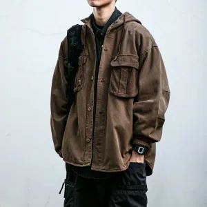 Japanese Streetwear Hooded Jacket For Men - High Quality Vintage Casual Cargo Coat