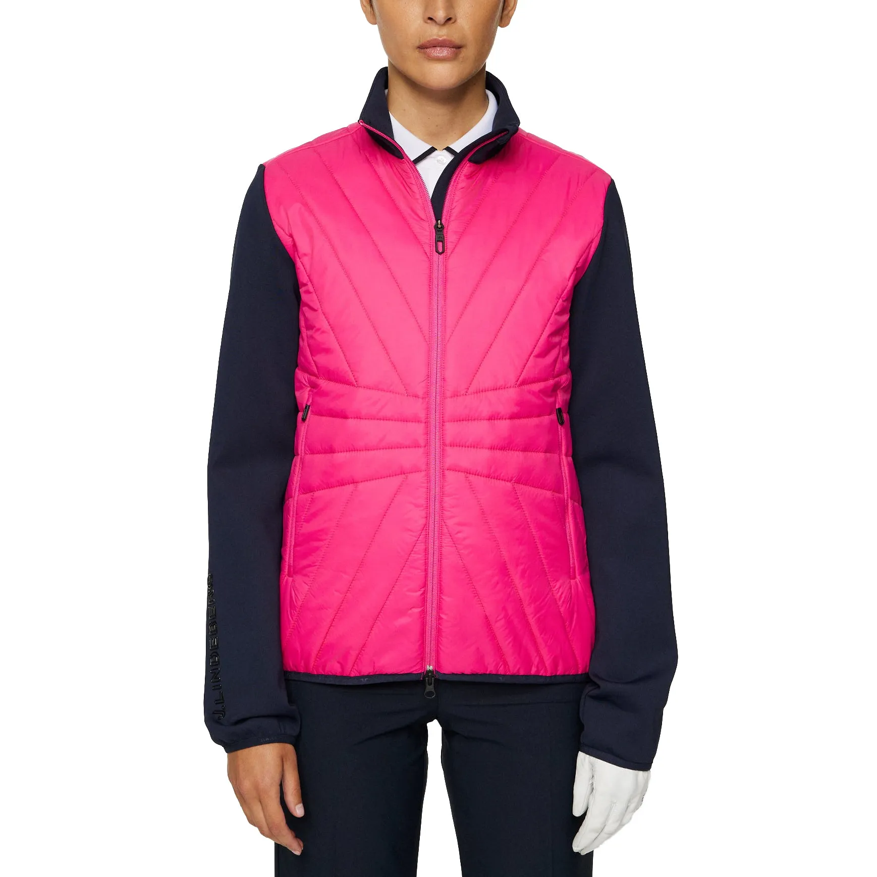 J.Lindeberg Women's Holma Quilt Hybrid Golf Jacket - Pink Peacock