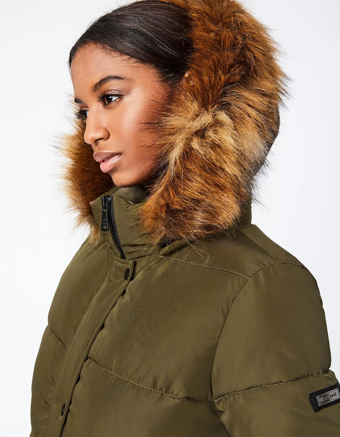 Outdoorsy Wool Combo Puffer Coat