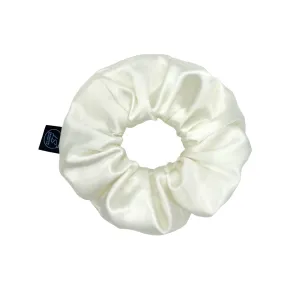 Premium Mulberry Silk Scrunchie - White - Extra Large