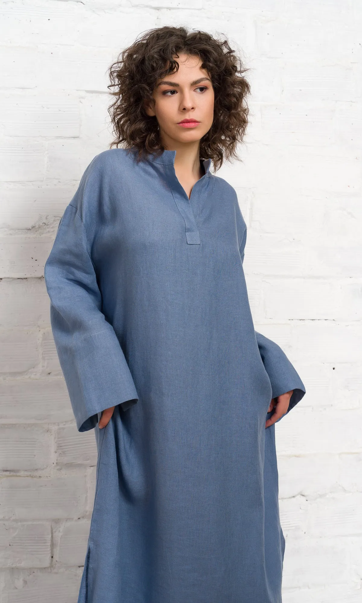 Relaxed Fit Linen Shirt Dress