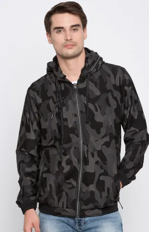 Spykar Men Black Camouflage Regular Jacket