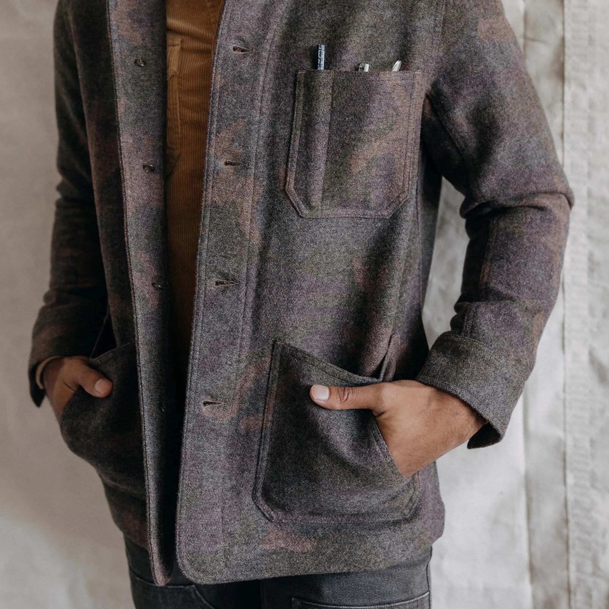 The Ojai Jacket in Heathered Camo Wool