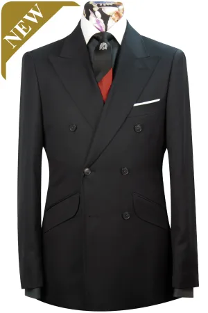 The Roald Black Twill Double Breasted Suit