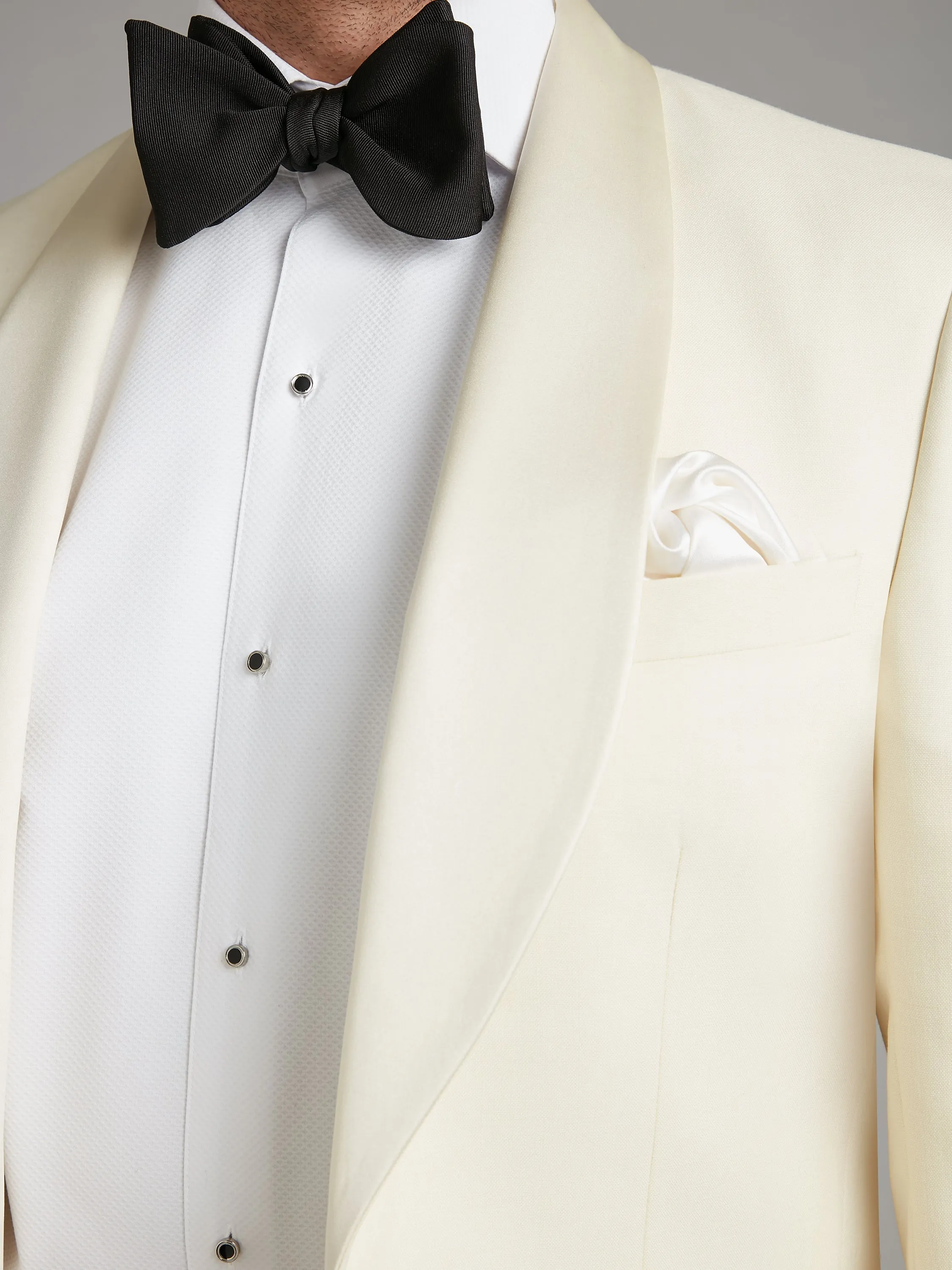 Whittaker Tuxedo Jacket - White Barathea