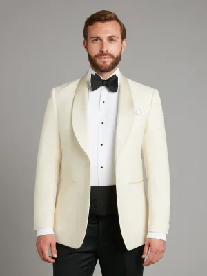 Whittaker Tuxedo Jacket - White Barathea