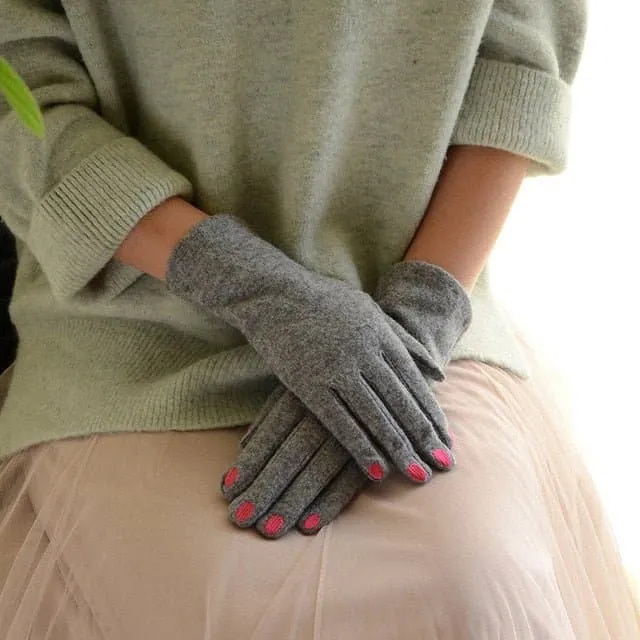 Wool Touch Screen Gloves - Soft Cashmere & Wool Blend - Touchscreen Compatible